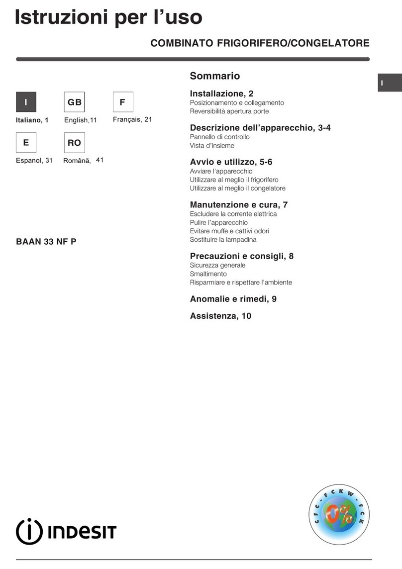 Indesit BAAN 33 NF P operating instructions
