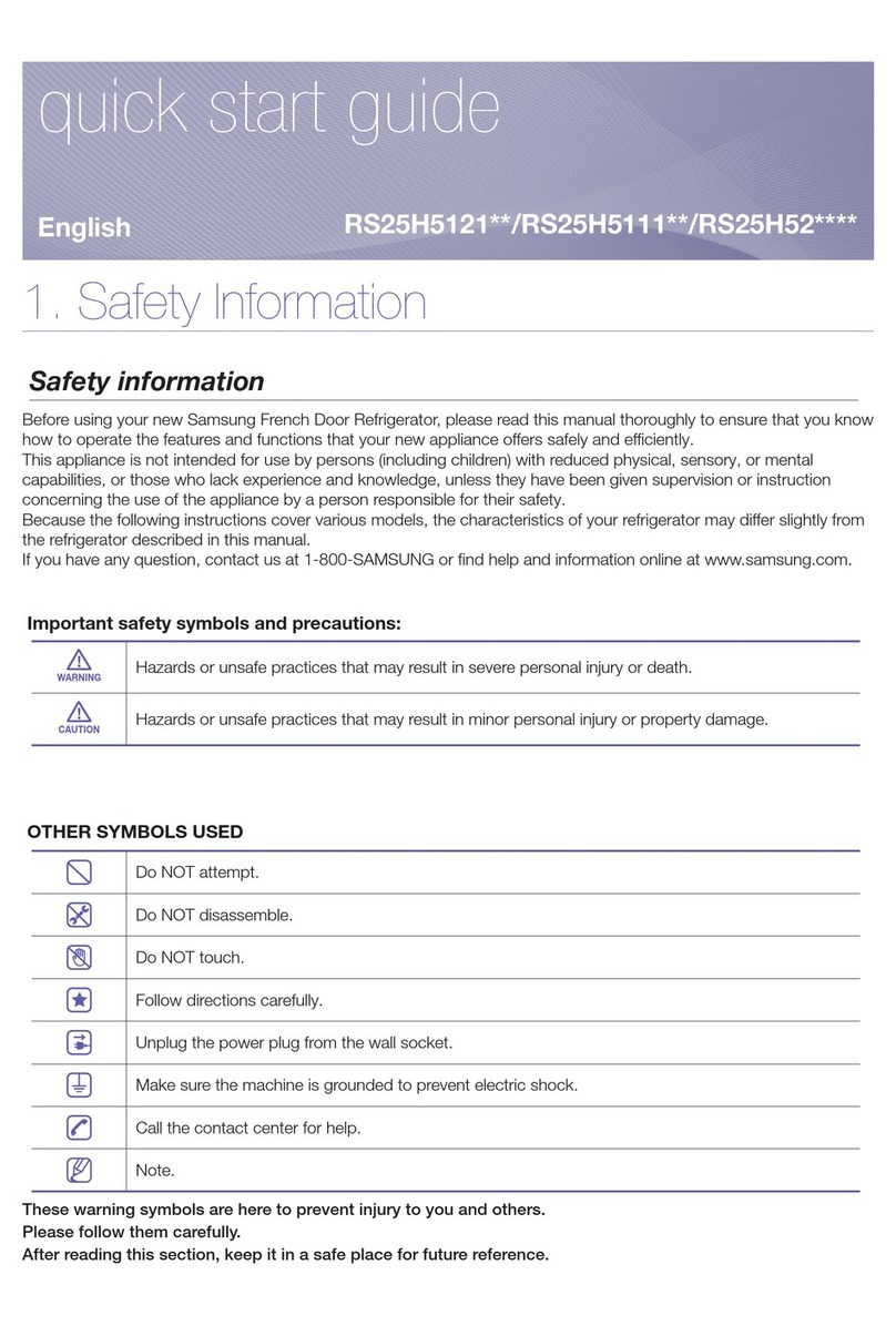 Samsung RS25H52 SERIES quick start guide