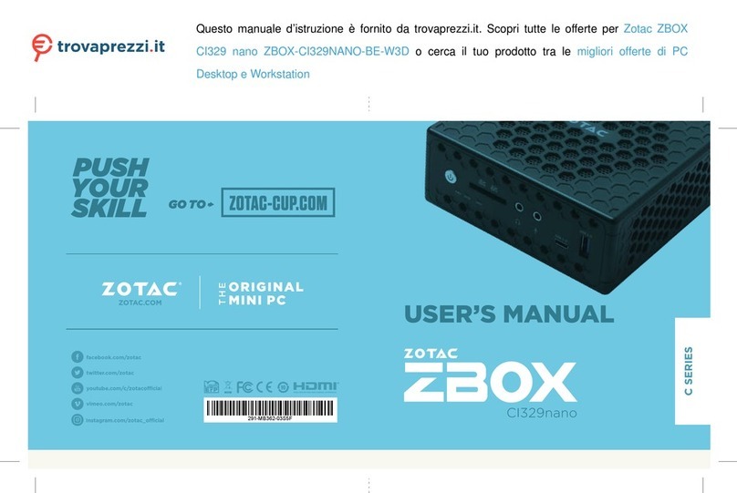 Zotac ZBOX-CI329NANO-BE-W3D User manual
