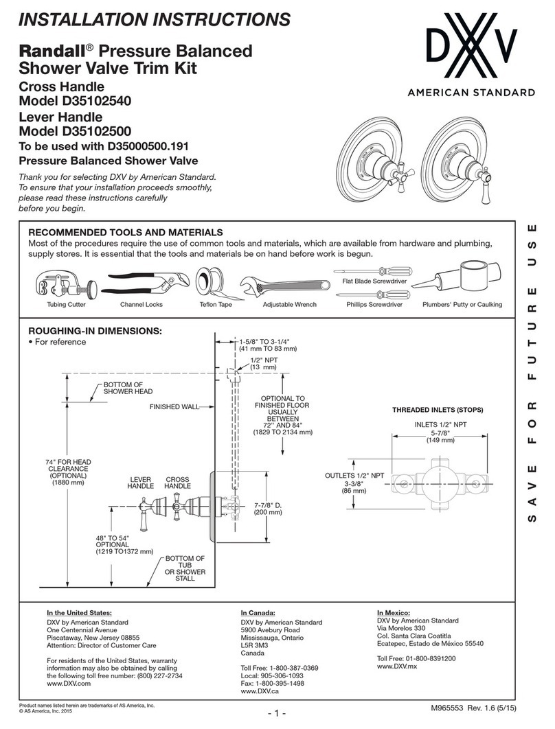 DXV Randall D35102.500 User manual