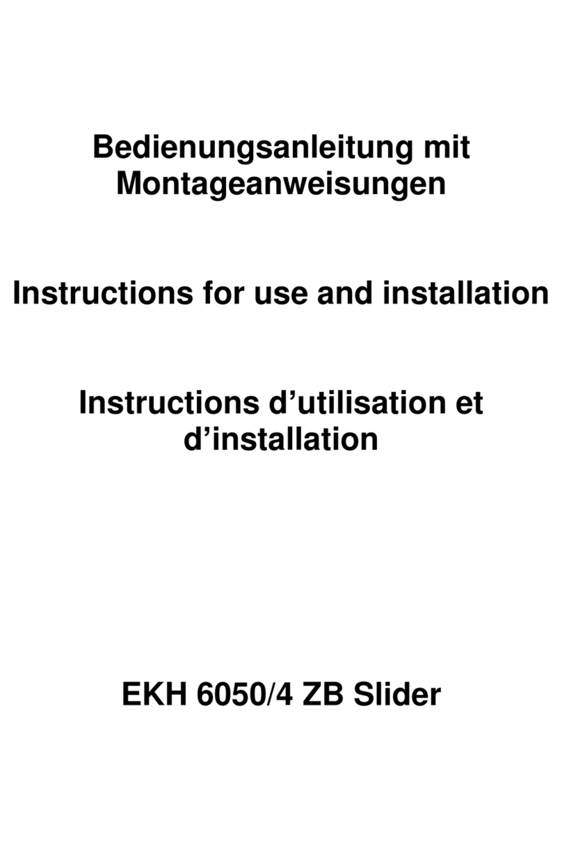 EGS EKH 6050/4 ZB Slider Instructions for use and installation
