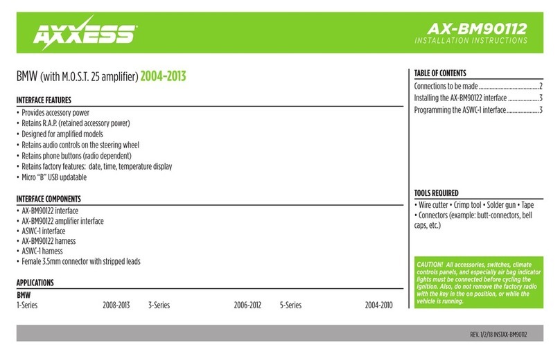 Axxess AX-BM90112 User manual Axxess AX-BM90112 User manual