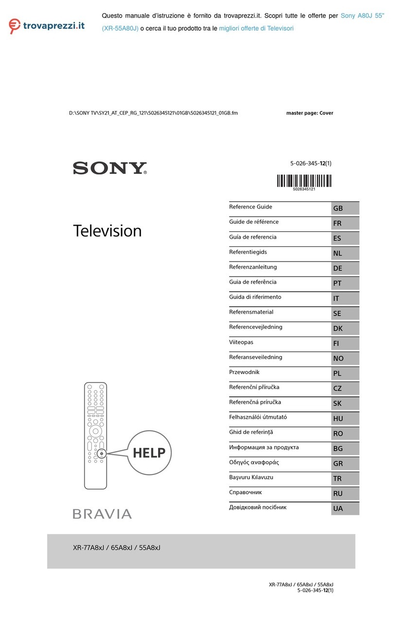 Sony BRAVIA A80J reference guide