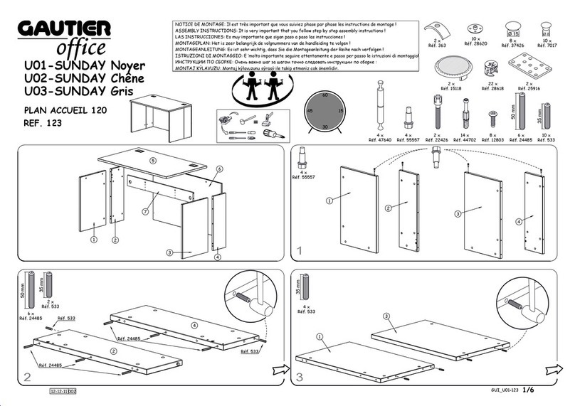 Gautier Office U01-SUNDAY 123 Assembly instructions
