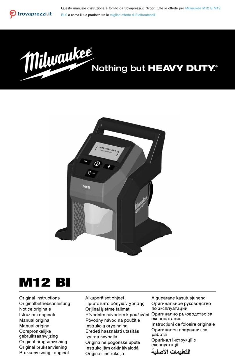 Milwaukee HEAVY DUTY M12 B M12 BI-0 User manual
