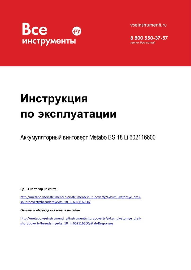Metabo 602116600 Original instructions