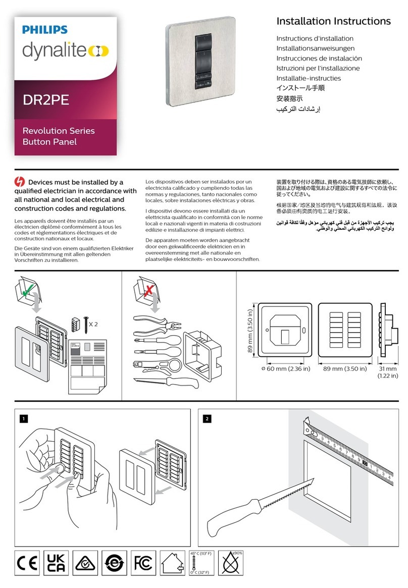 Philips Dynalite Revolution DR2PE installation instructions