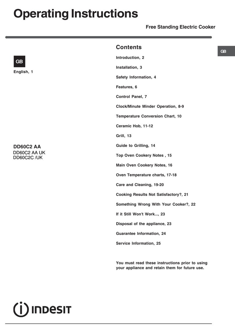 Indesit DD60C2 AA operating instructions