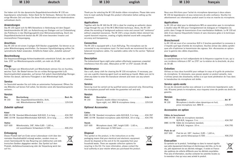 Beyerdynamic M 130 User manual