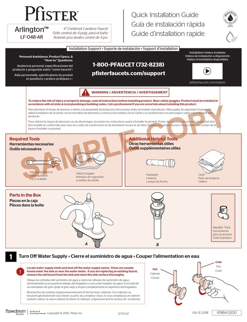 Spectrum Pfister Arlington LF-048-AR User manual