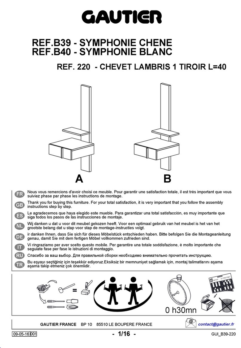 Gautier B39 220 quick start guide