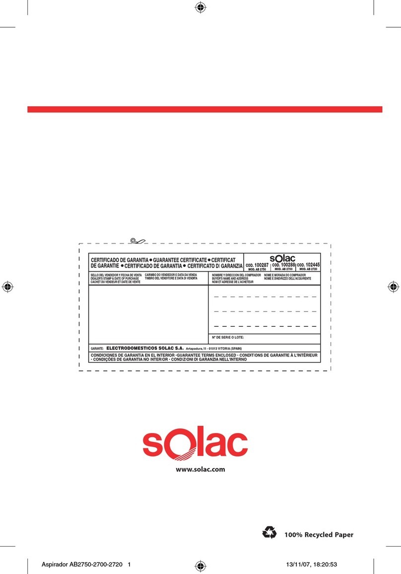 SOLAC AB 2700 User manual