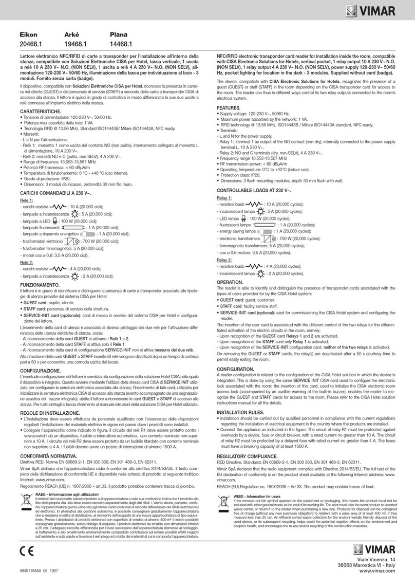 Vimar Eikon User manual