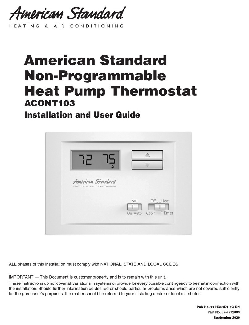 American Standard ACONT103 Installation and user guide