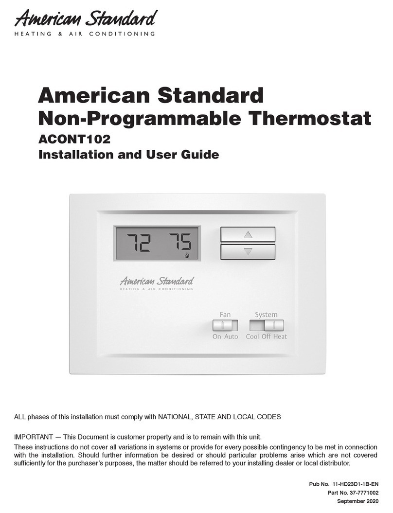 American Standard ACONT102 User manual