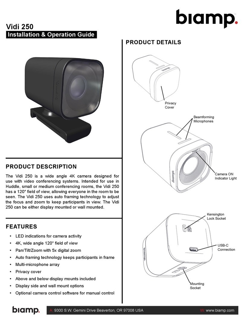 Biamp Vidi 250 Installation & operation guide