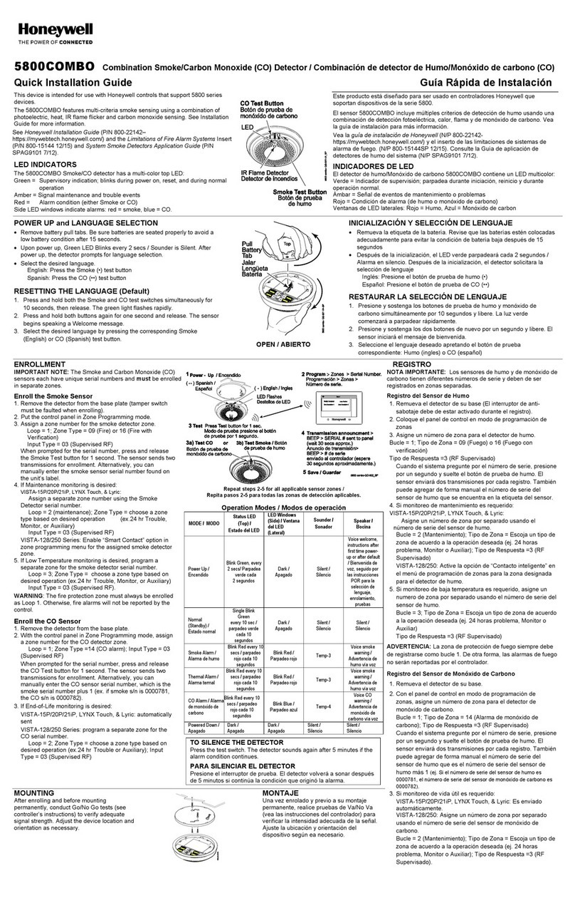 Honeywell 5800COMBO User manual