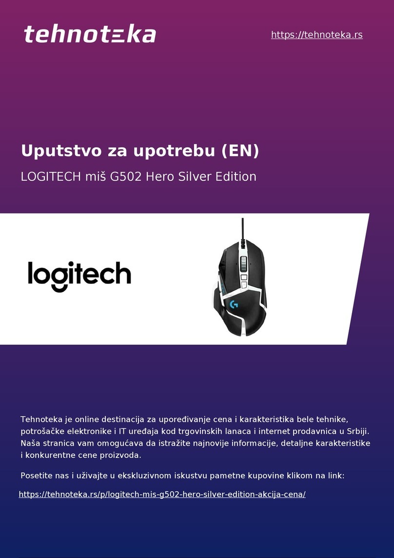 Logitech G502 Hero Silver Edition User manual