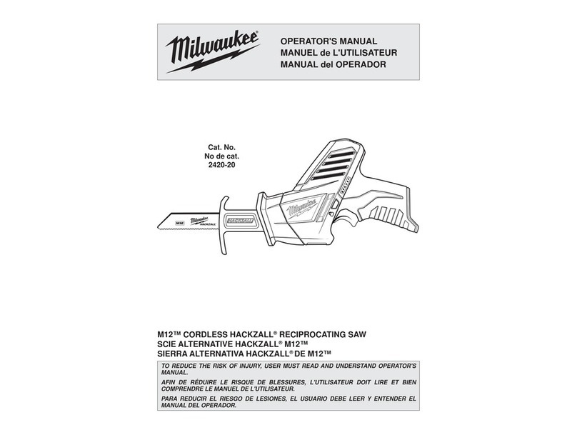 Milwaukee M12 2420-20 Operator's manual