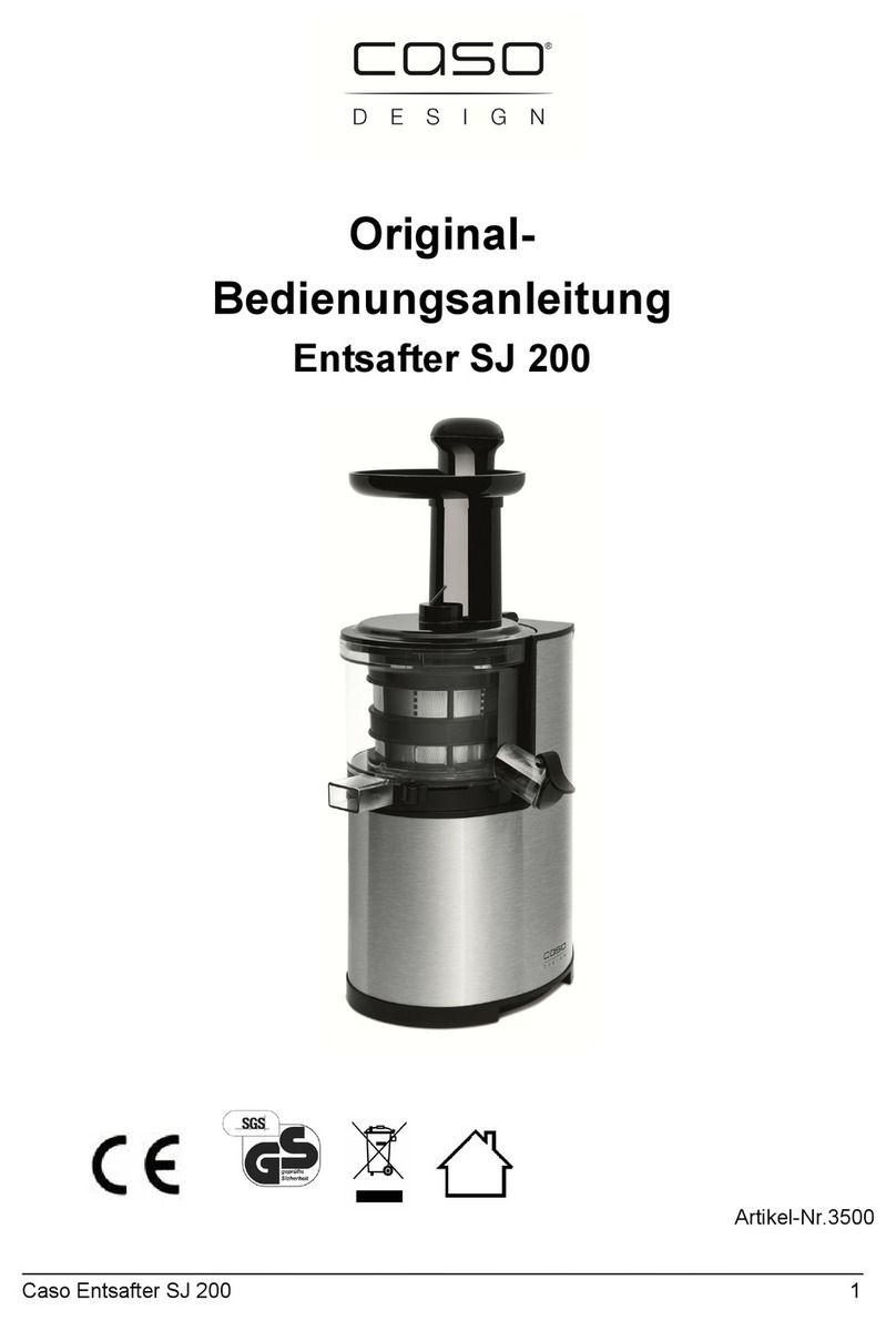 CASO DESIGN SJ 200 Installation instructions