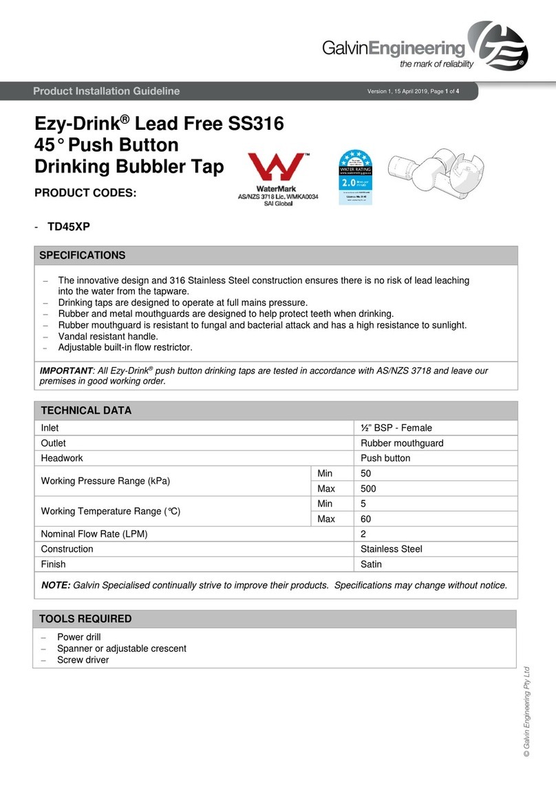 Galvin Specialised Ezy-Drink TD45XP Product installation guideline