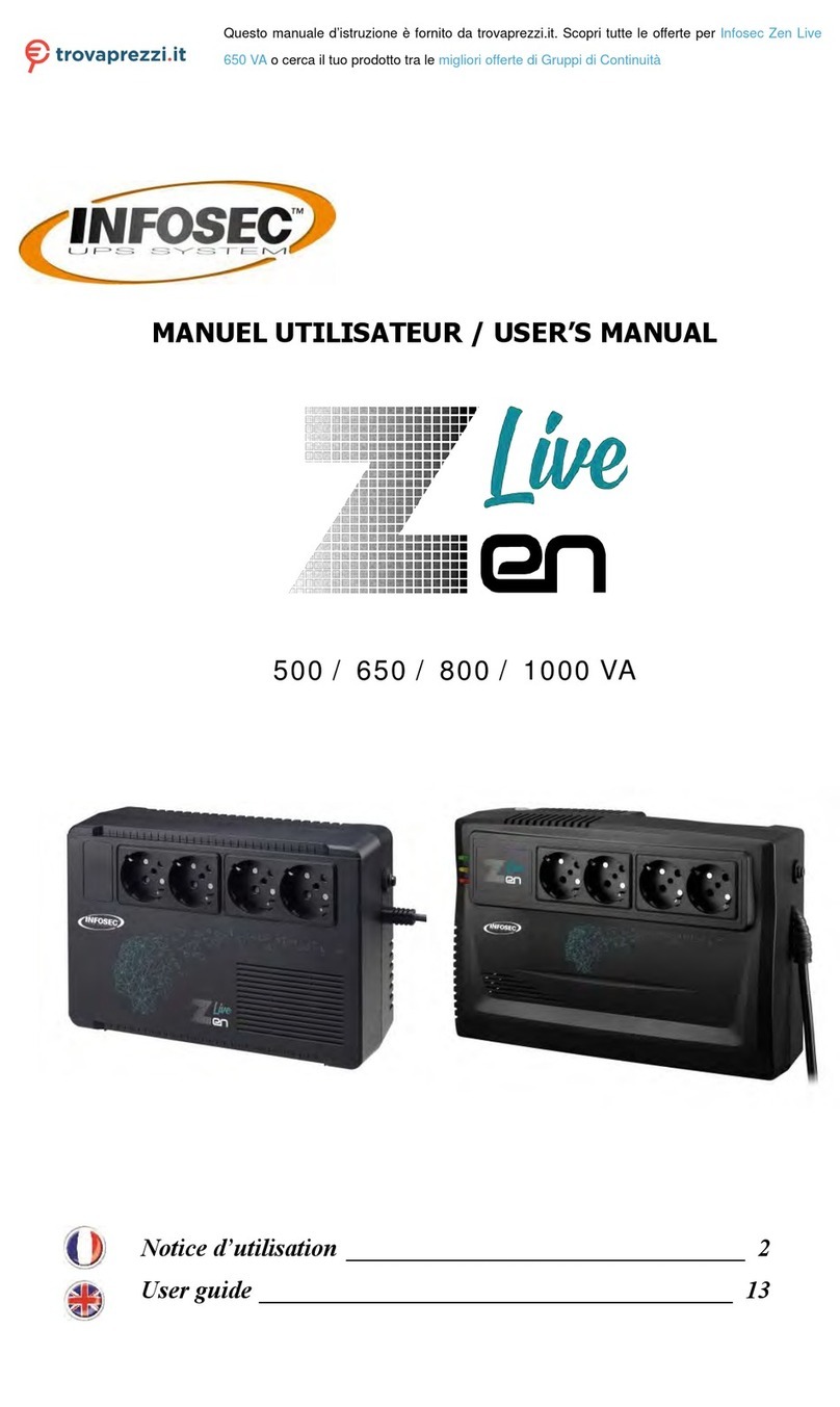 INFOSEC UPS SYSTEM Zen Live 650 VA User manual