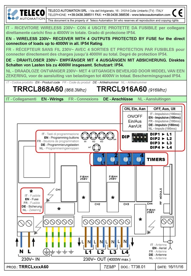 TELECO AUTOMATION TRRCL868A60 quick start guide