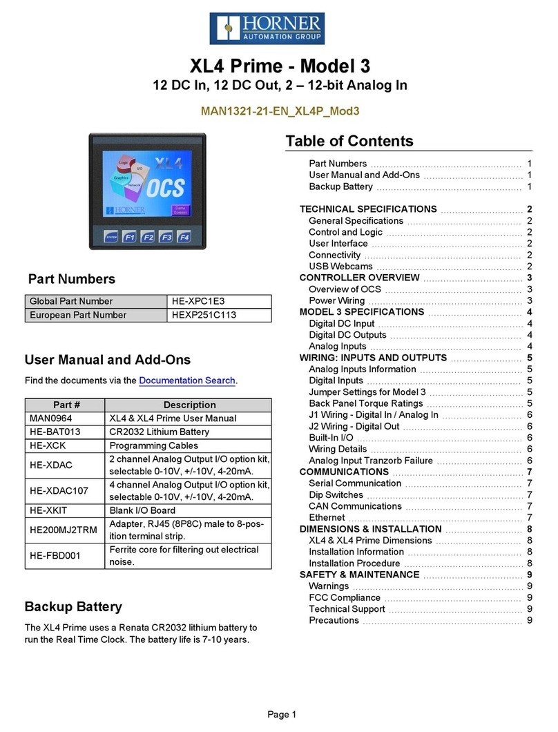 HORNER HE-XPC1E3 User manual