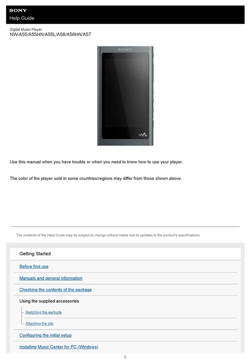 Sony NW-A55HN Reference guide