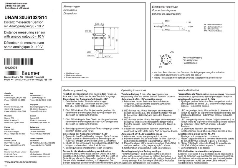 Baumer UNAM 30U6103/S14 User manual