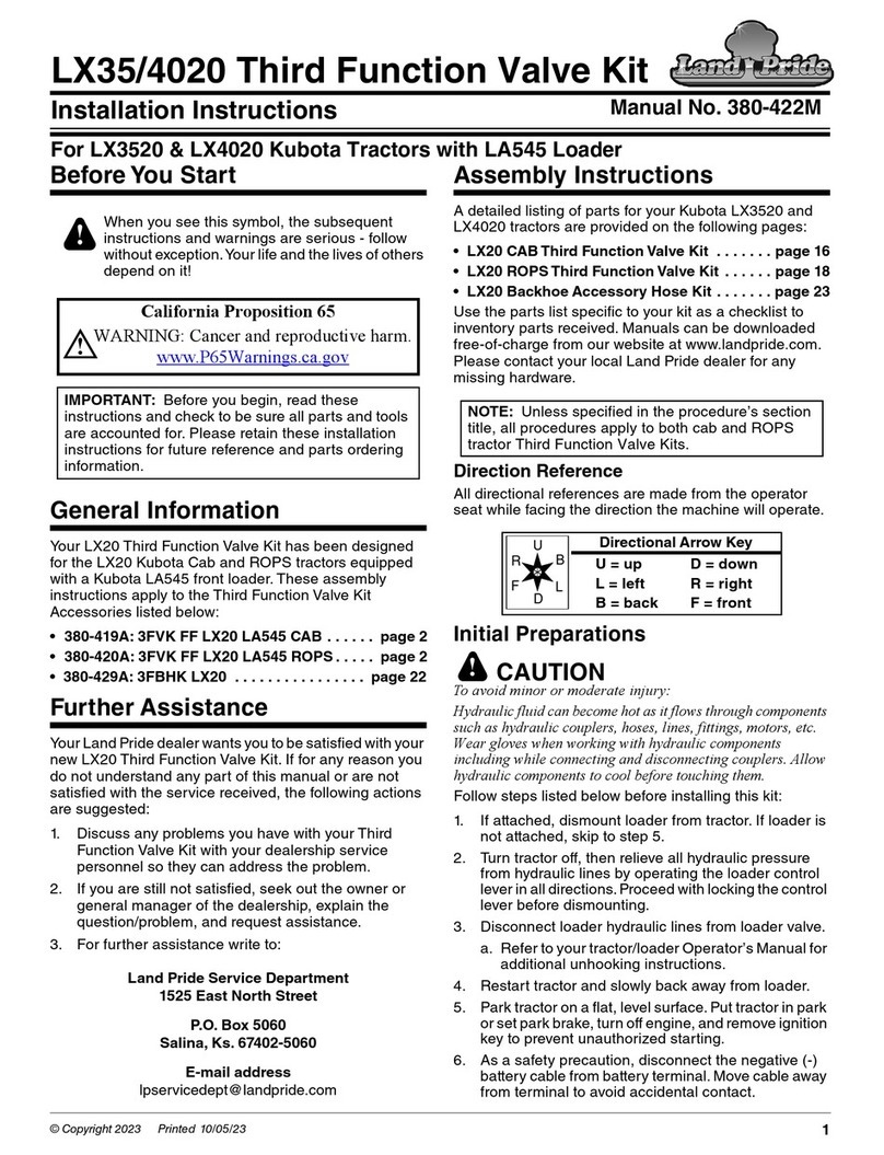 Land Pride LX3520 installation instructions