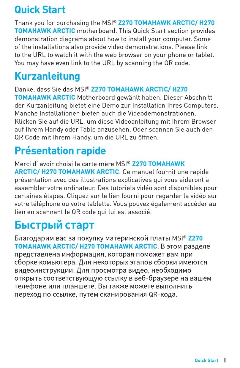 MSI H270 TOMAHAWK ARCTIC User manual