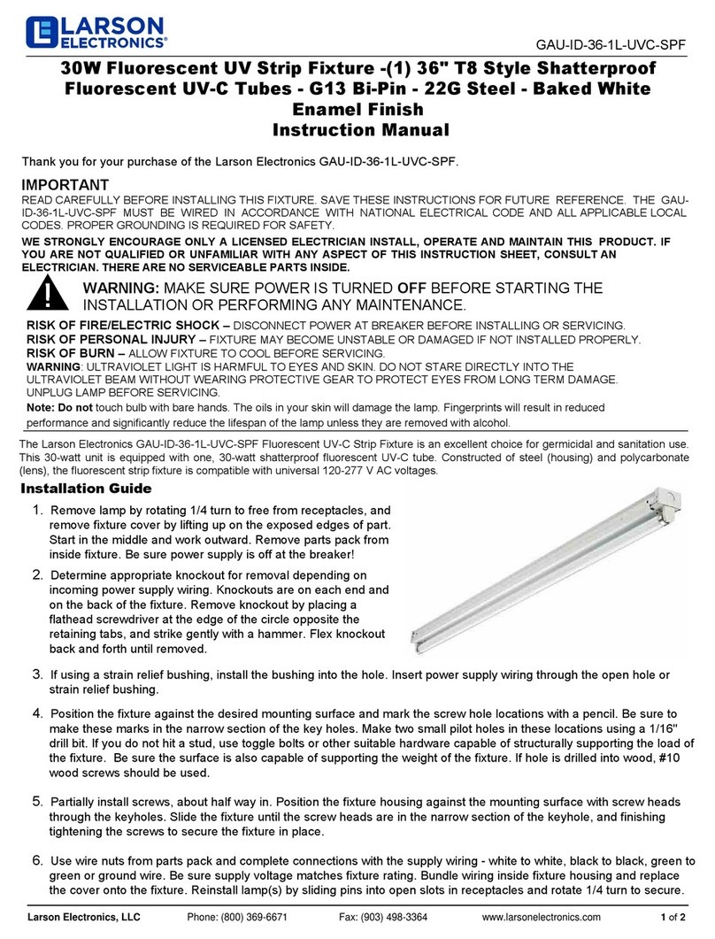 Larson Electronics GAU-ID-36-1L-UVC-SPF instruction manual