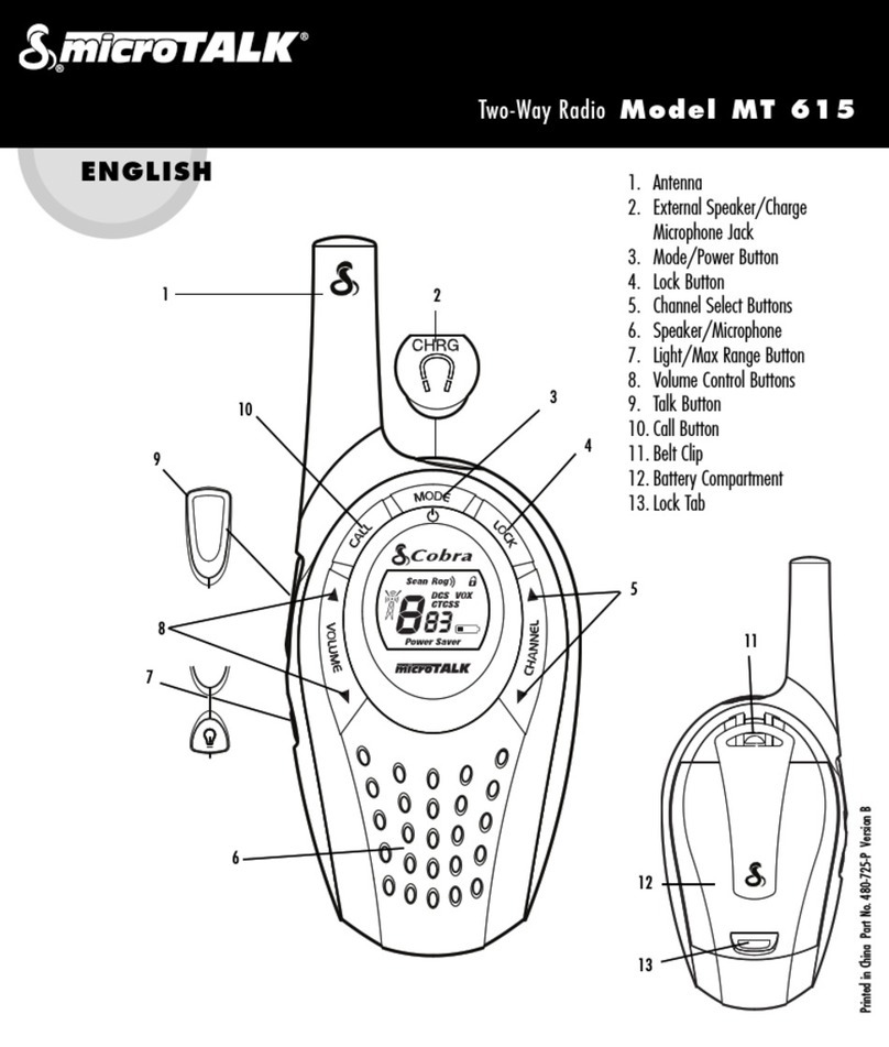 Cobra MicroTalk MT 615 User manual