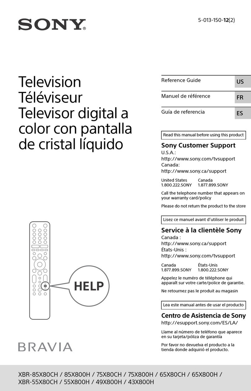 Sony BRAVIA XBR-85X800H User manual Sony BRAVIA XBR-85X800H User manual