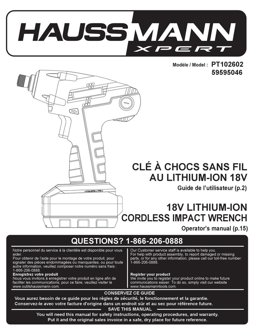 Haussmann Xpert PT102602 Operator's manual