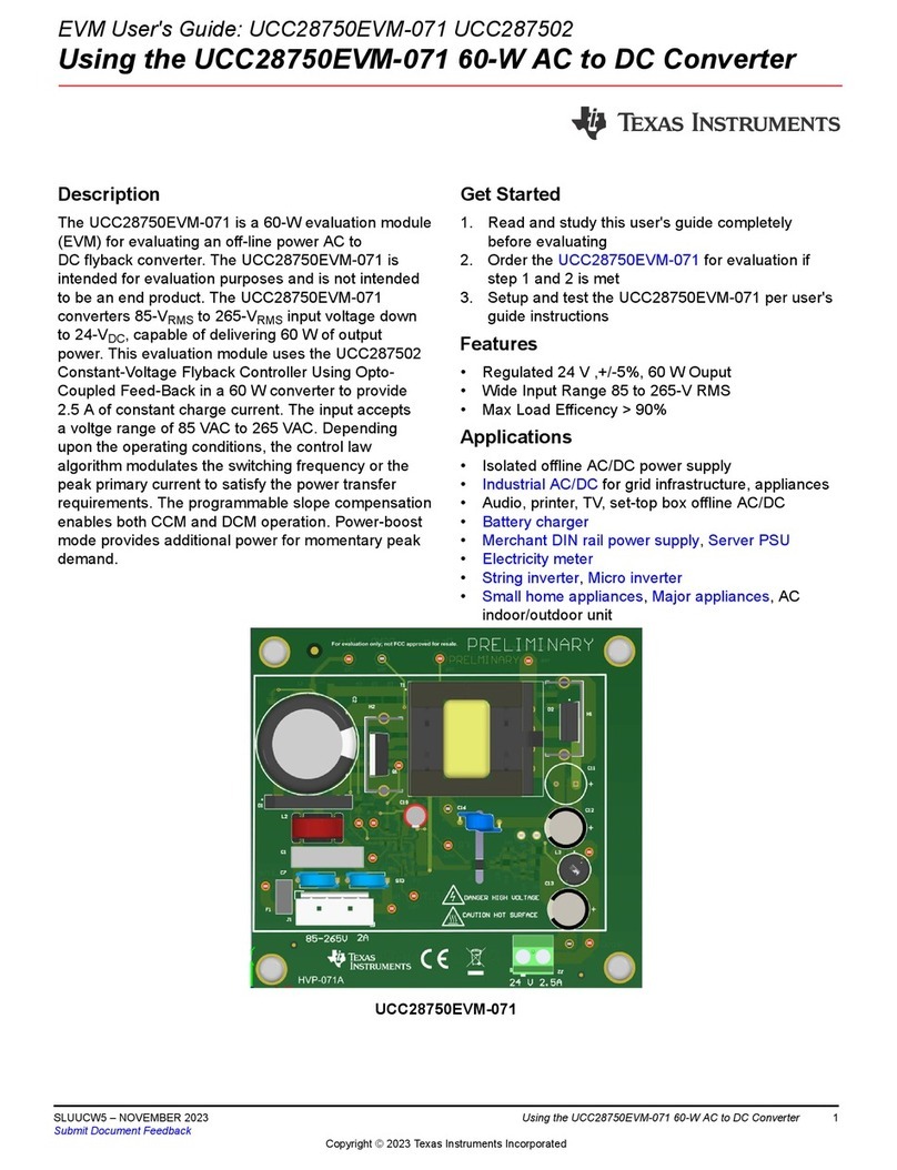 Texas Instruments UCC28750EVM-071 User manual