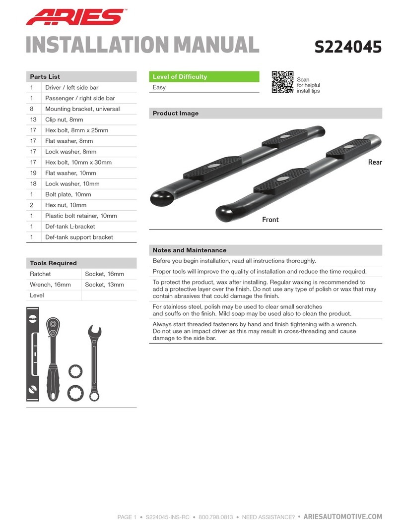 Aries S224045 installation manual