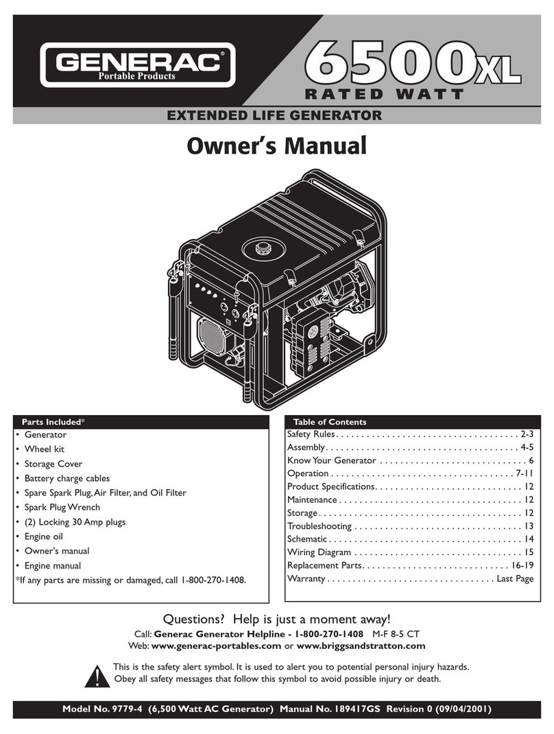 Generac Portable Products 6500XL User manual