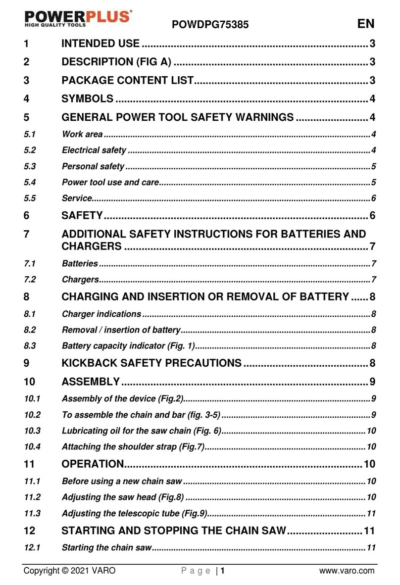 VARO Powerplus POWDPG75385 User manual VARO Powerplus POWDPG75385 User manual
