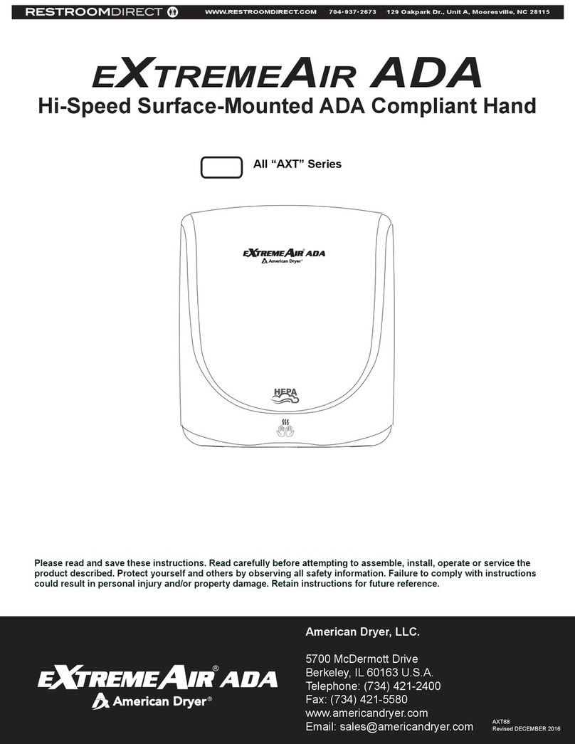 American Dryer eXtremeAir ADA AXT Series manual