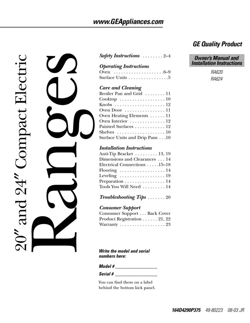 GE RA620 Operating instructions