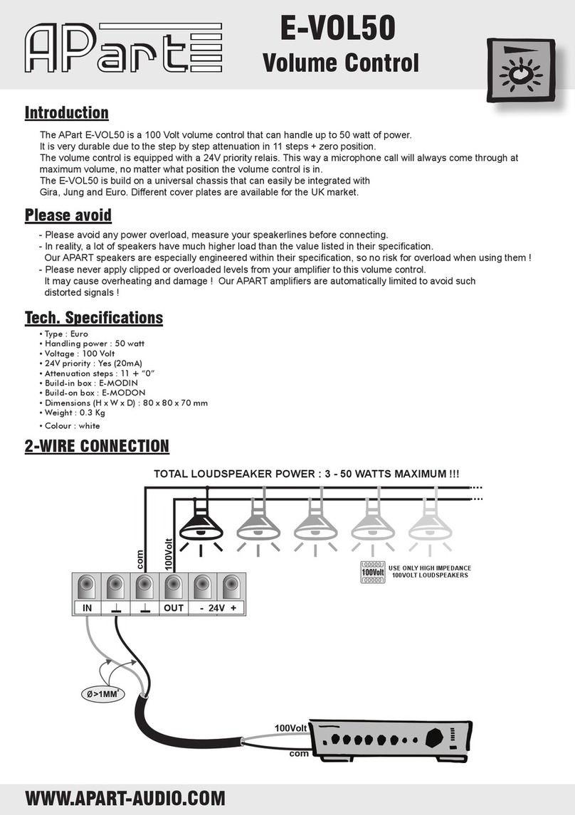 APART Volume Control E-VOL50 manual
