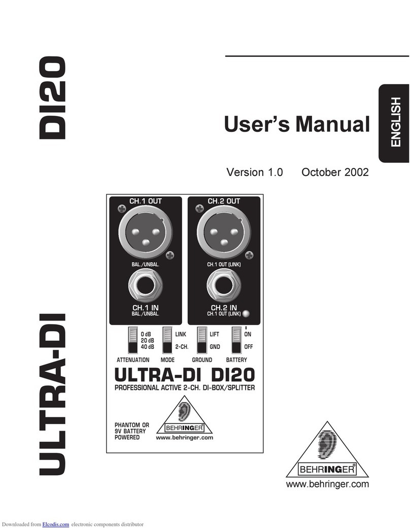 Behringer ULTRA-DI DI120 User manual