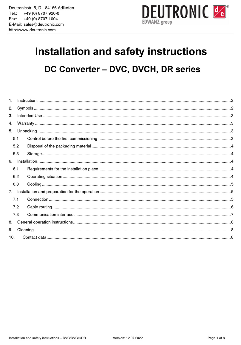 EDWANZ group DEUTRONIC DVC Series Installation and safety instructions
