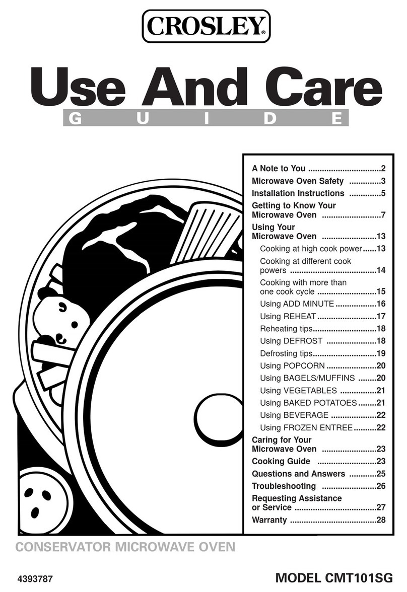 Crosley CMT101SGW0 User manual