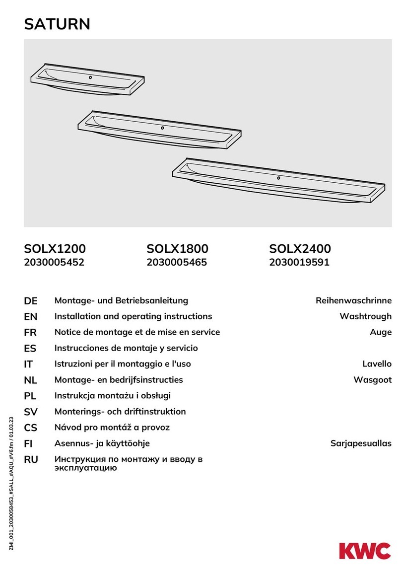 KWC SATURN SOLX1200 Installation and operating instructions