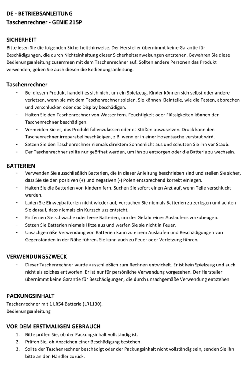Genie 215P operating instructions