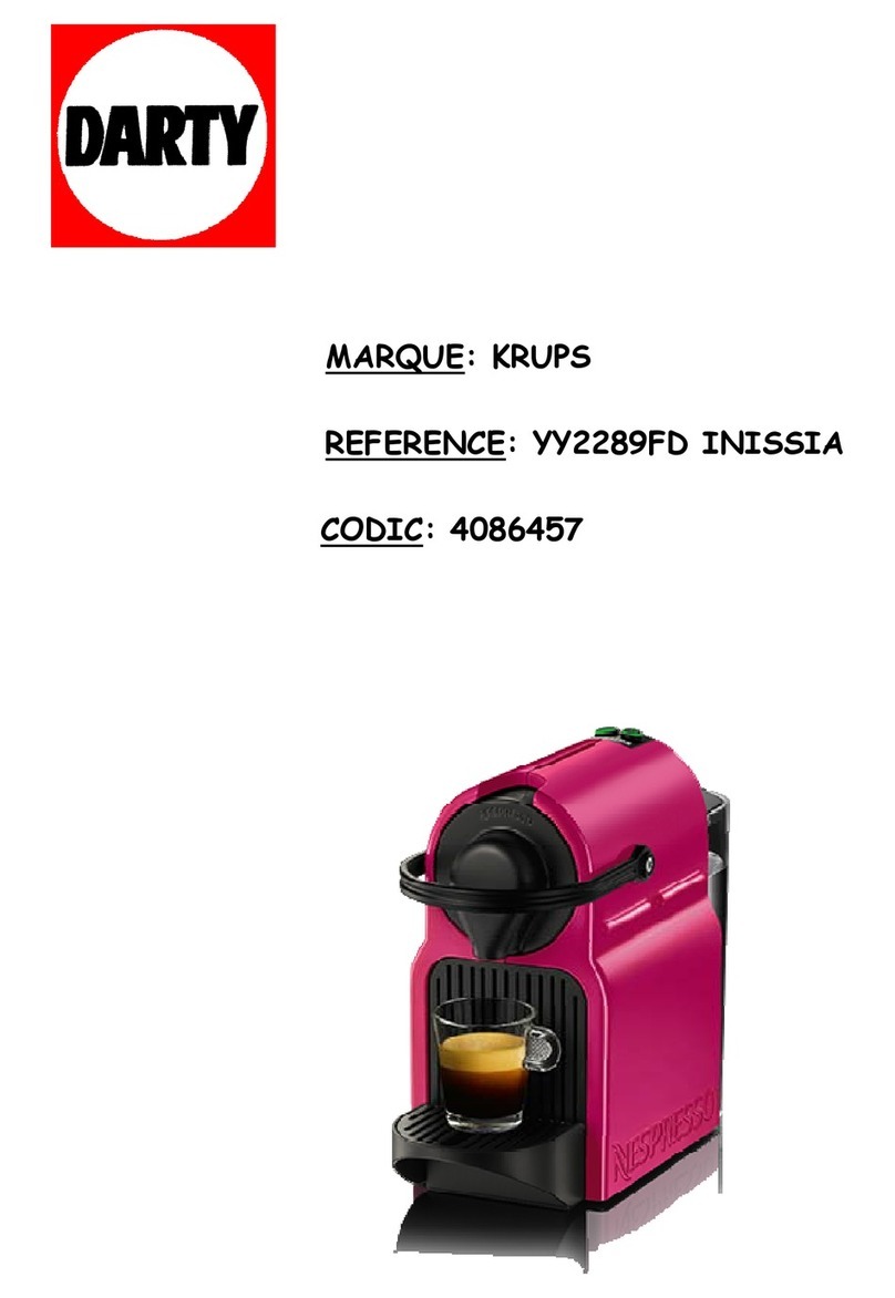 Krups NESPRESSO YY2289FD INISSIA User manual