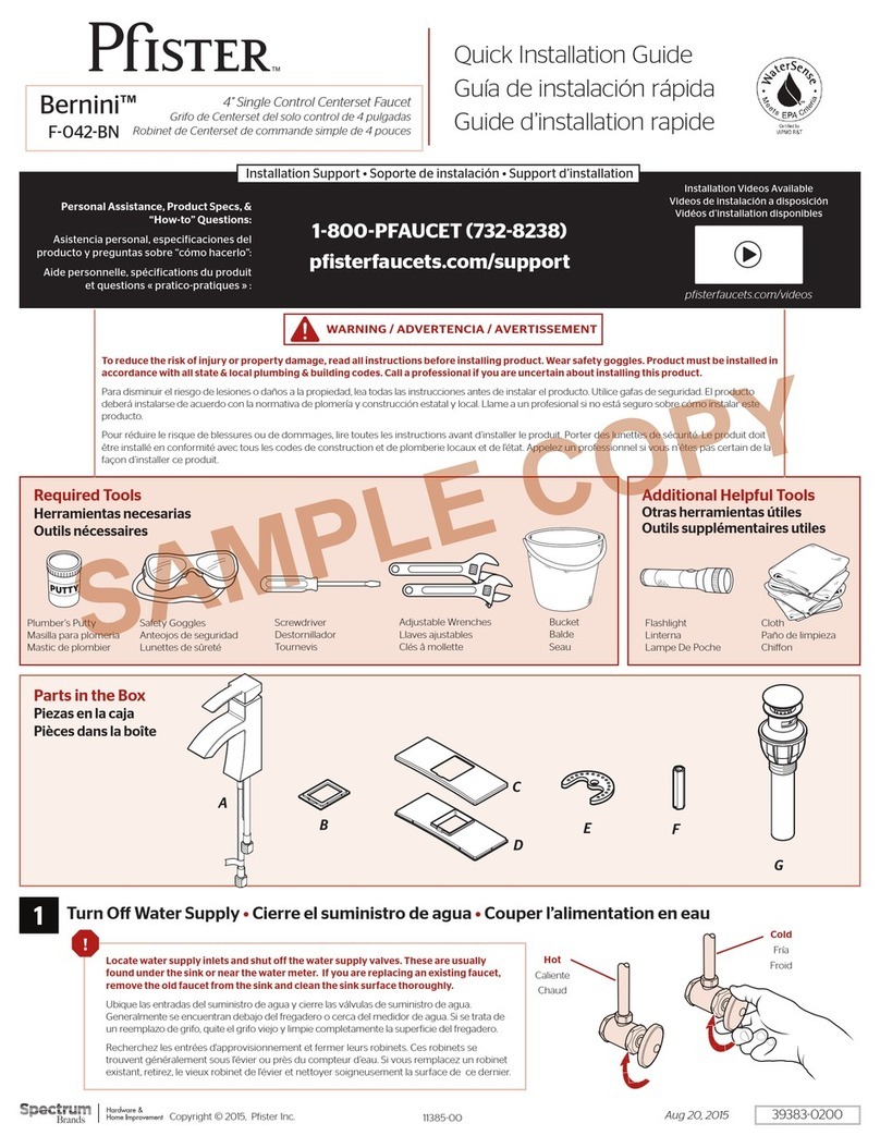 Spectrum Brands Pfister Bernini F-042-BN User manual Spectrum Brands Pfister Bernini F-042-BN User manual